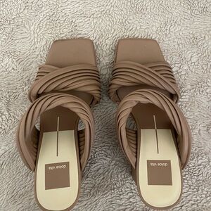 Dolce Vita Women's Tan Mules - Altin Platform Slide Sandals